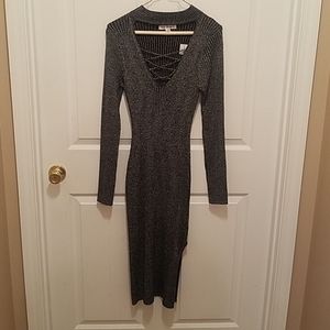 Womens black and silver sparkle dress